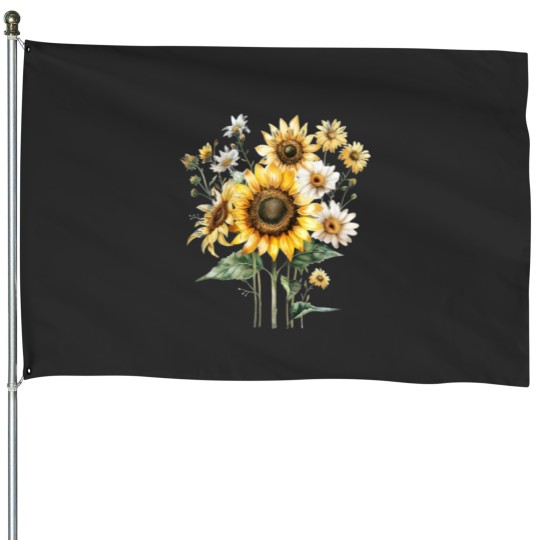 Discover sunflowers House Flags