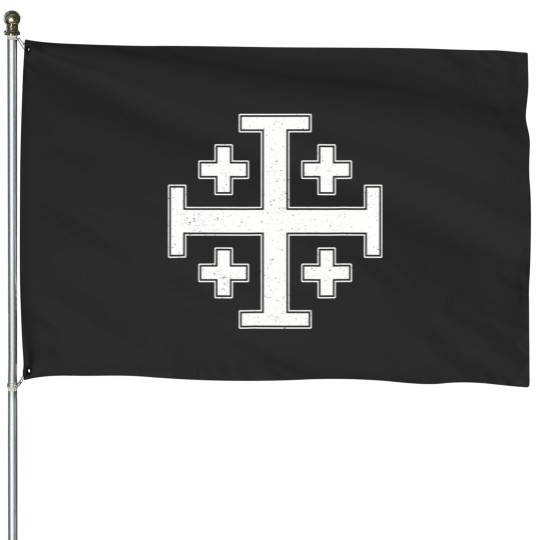Discover jerusalem cross fivefold cross knight's templar House Flags