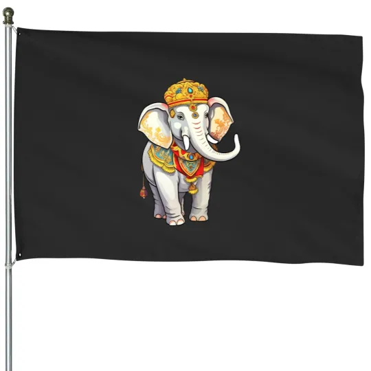 Discover Elephants Lover Thai White Elephant Thailand Asian Culture Good Luck House Flags