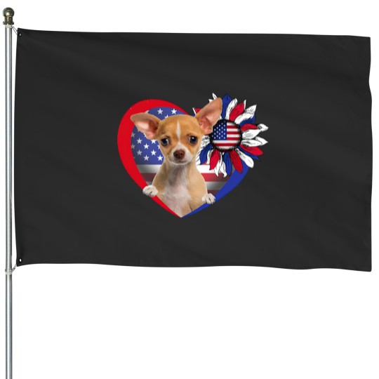 Discover Chihuahuas American Chihuahua Dog Heart 4th Of July USA Flag Patriotic 1 Chihuahua Dog House Flags
