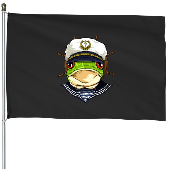 Discover Frog Gift Boat Captain Frog Boat Lover Boat Owners Sailor Frog Lover House Flags