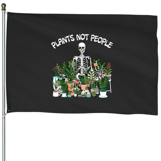 Discover plants not people skeleton funny gardening House Flags