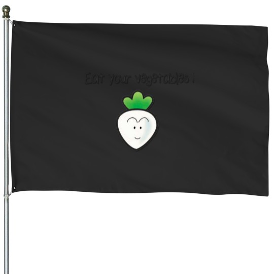 Discover Eat your vegetables ! Fitted House Flags