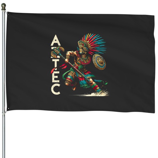 Discover Aztec Warrior Ancient Mexico House Flags