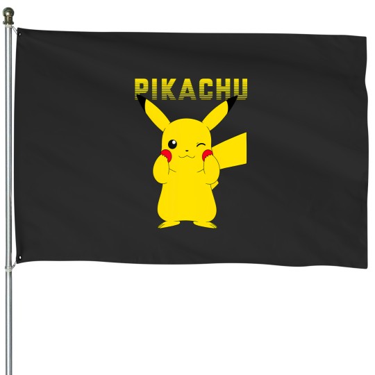 Discover Adorable Pika Pika Cute Logo House Flag