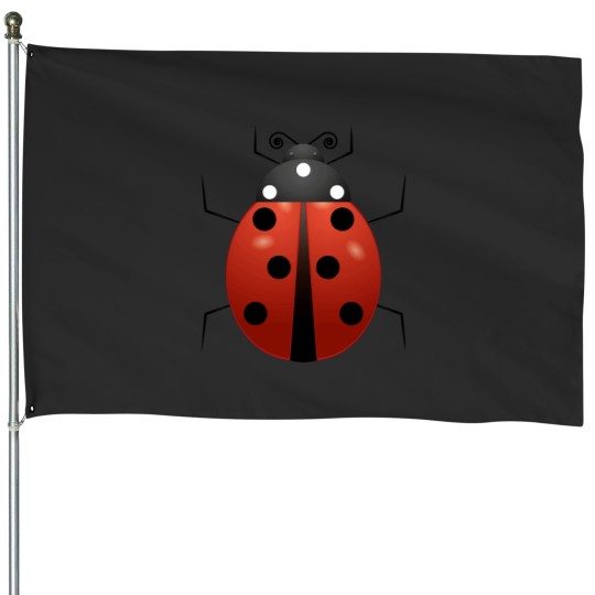 Discover Ladybug red House Flags