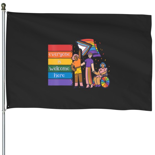 Discover disability pride, yone is welcome here, human rights House Flags