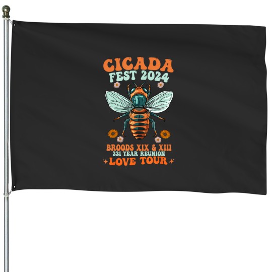 Discover entomology cicada lover cicada fest 2024 broods xix xiii House Flags