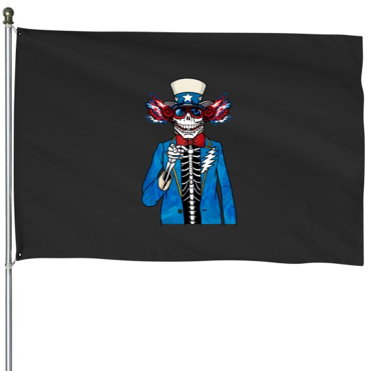 Discover Grateful Skull Dead Cool House Flags