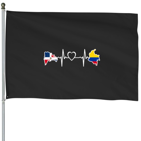 Discover dominican republic colombian flag heartbeat House Flags