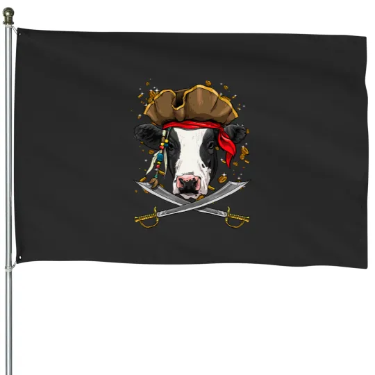 Discover Pirate Cow Jolly Roger Flag Nautical House Flags