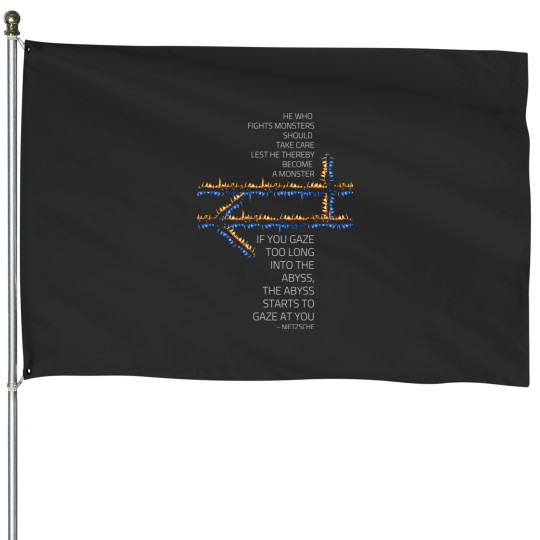 Discover He who fights with monsters - Nietzsche - Fantasy House Flags