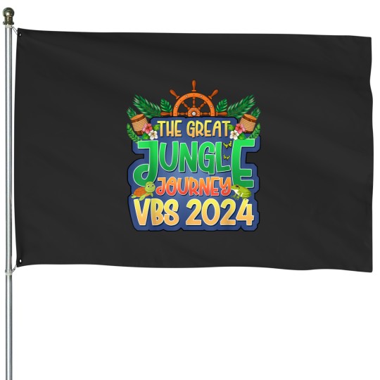 Discover Jungle Journey VBS 2024 Vacation Bible School Summer Camp House Flags