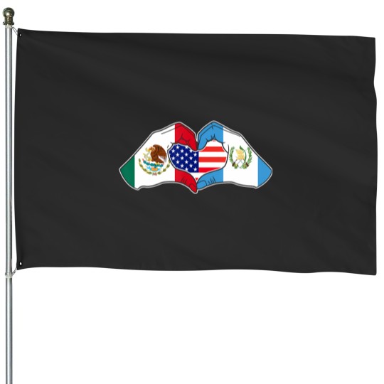 Discover heart hands mexico, guatemala and the usa House Flags