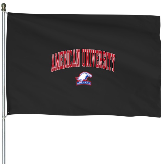 Discover american university arch over officially licensed House Flags