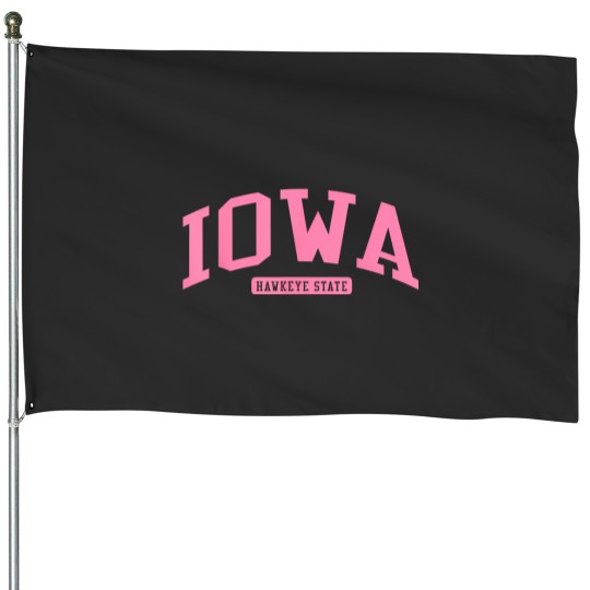 Discover iowa college university style navy House Flags