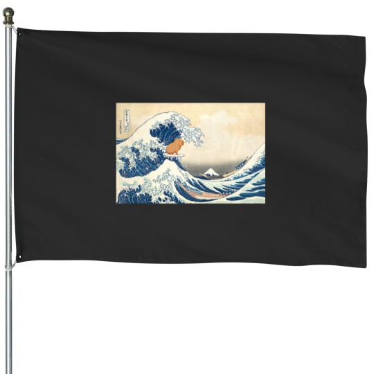 Discover Wave Capy bara Surfing Rodent House Flags