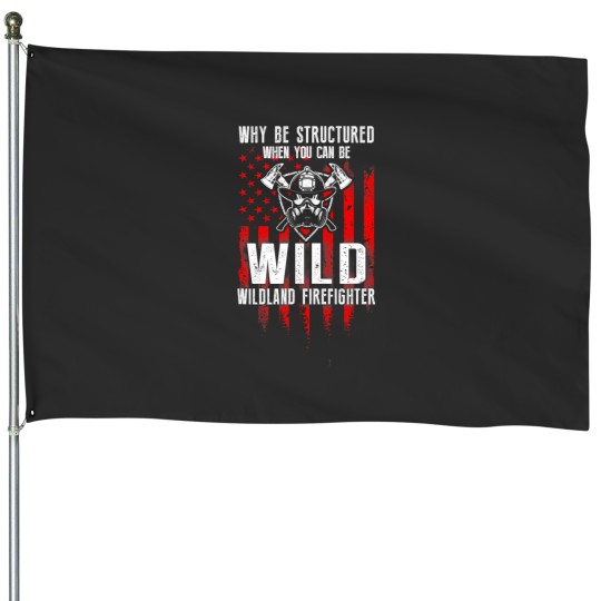 Discover Fireman Firefighter Wild Wildland US Firefighter 61 Firemen House Flags