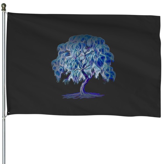Discover Magic Weeping Willow Tree White Background Active House Flags