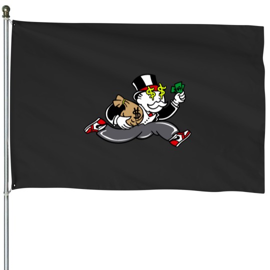 Discover monopoly guy with money House Flags