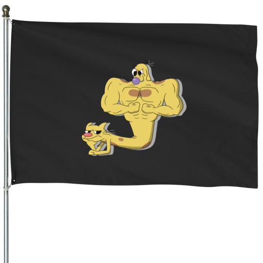 Discover Buff Dog - CatDog House Flags