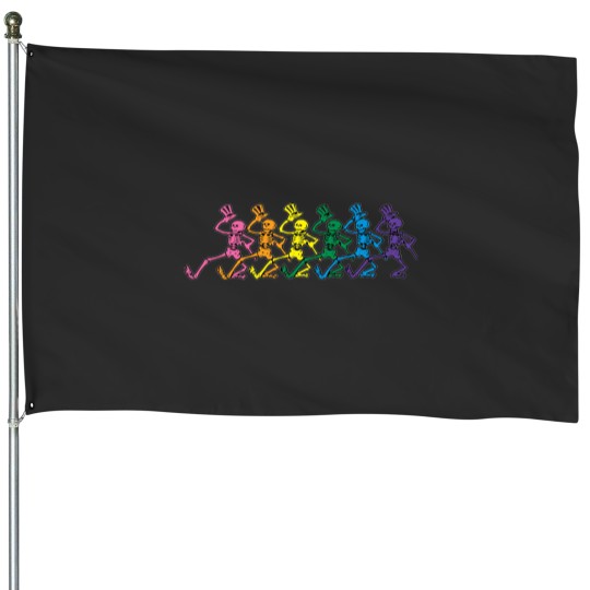 Discover grateful skull style dead House Flags