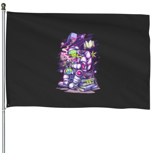 Discover Space Alien House Flags