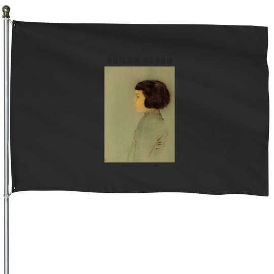 Discover Young Woman in Profile (1910) by Odilon Redon House Flags