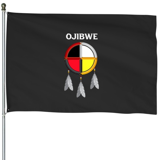 Discover Ojibwe Anishina Indian Tribe Ojibwe Native Wheel House Flags