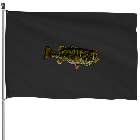 Discover bass fish House Flags