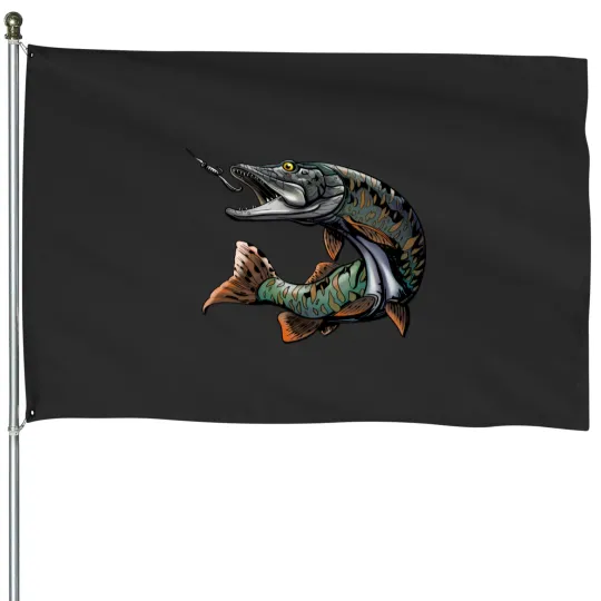 Discover fishing musky esox House Flags