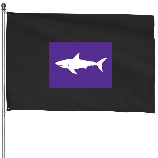Discover shark warning flag purple House Flags