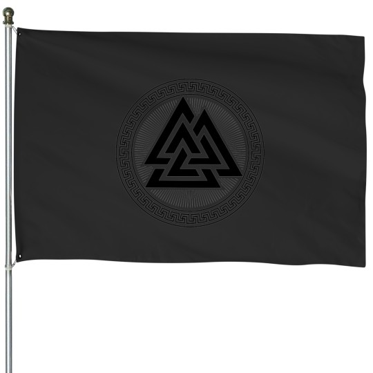 Discover Valknut Rune Circle House Flags