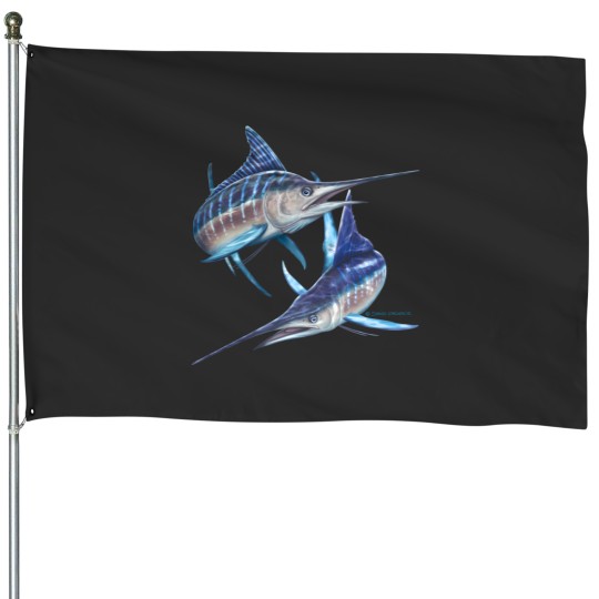 Discover striped marlin House Flags
