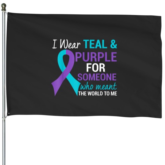 Discover Semicolon Teal Purple Ribbon suicides Prevention Awareness House Flags