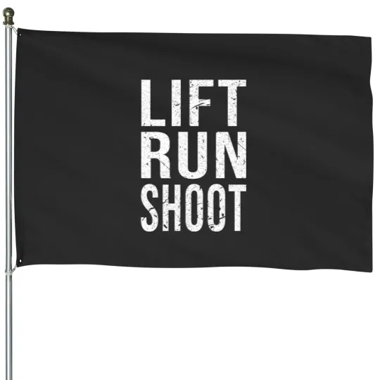 Discover lift run shoot fitness funny House Flags