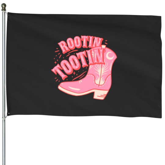 Discover Rotin Totin  Pink Cowboy Cowgirl Rodeo Boot Preppy Aesthetic  House Flags