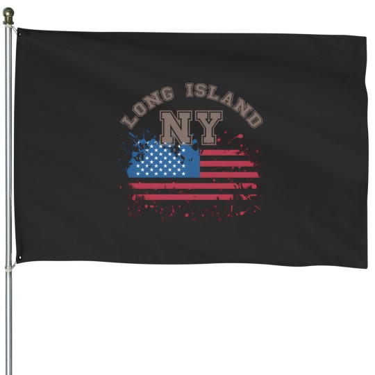 Discover long island new york with usa flag design for s and accessories show your american pride House Flags