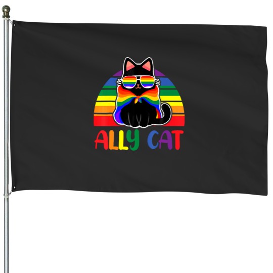 Discover Pride Ally Cat House Flag - Gay LGBTQ Flag Design