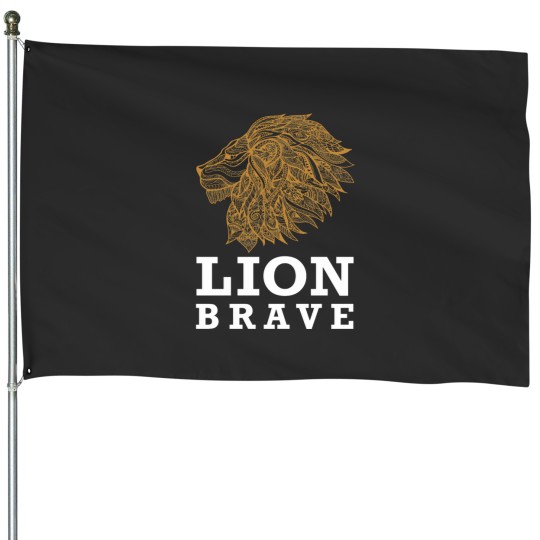 Discover lion braver design House Flags