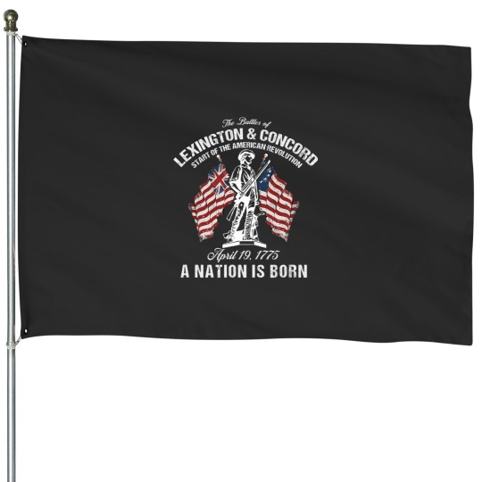 Discover Battle of Lexington and Concord American Revolution History House Flags