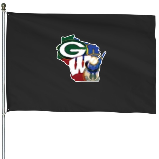 Discover wisconsin sports fan tie die combo team platter House Flags
