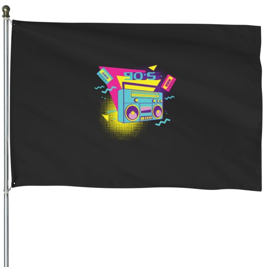 Discover Boombox Blue boombox with cassette House Flags