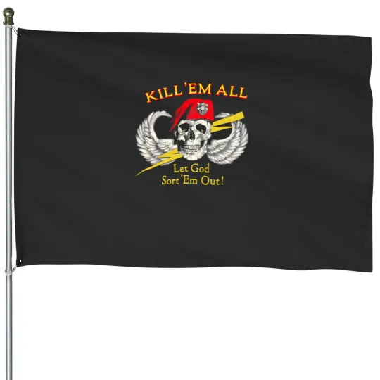 Discover NWT Vintage Kill Em All Let God Sort Em Out 1985 House Flags