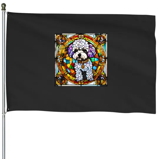 Discover Toy Poodle Stained Glass Toy Poodle House Flags