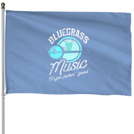 Discover Bluegrass Banjo Guitar House Flags