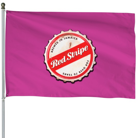 Discover Red Stripe Bottle Cap House Flags