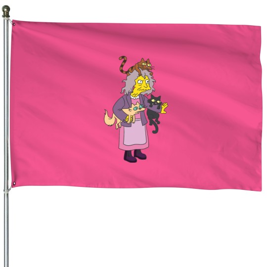 Discover Eleanor Abernathy (Le chat est fou) classique House Flags