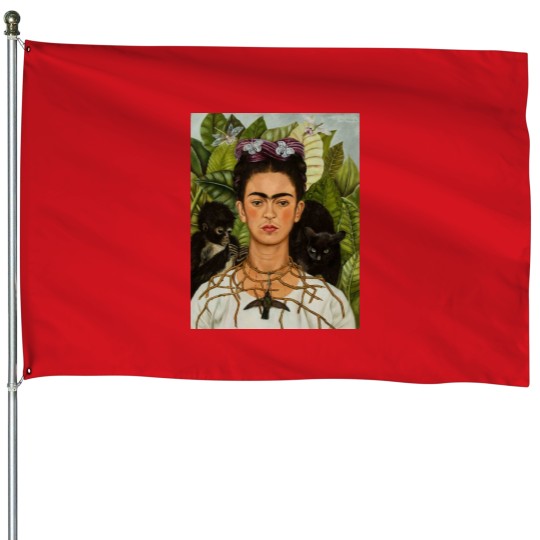 Discover beutiful frida style kahlo House Flags