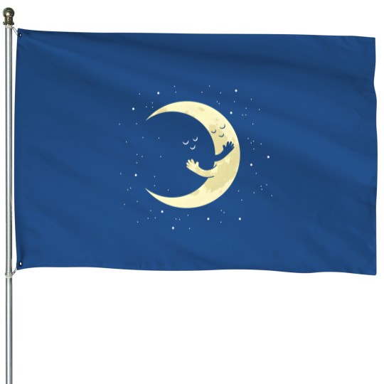Discover Crescent Moon Hug House Flags